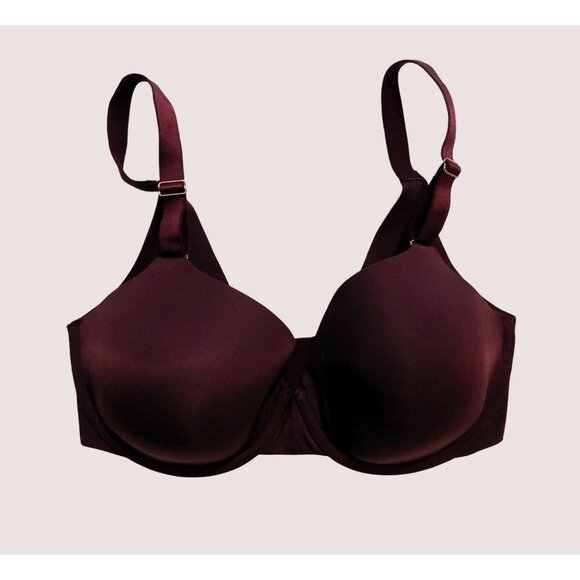 Soma Vanishing 360 Perfect Coverage Bra 34DD Burgundy Underwire Adj Straps - Picture 1 of 8